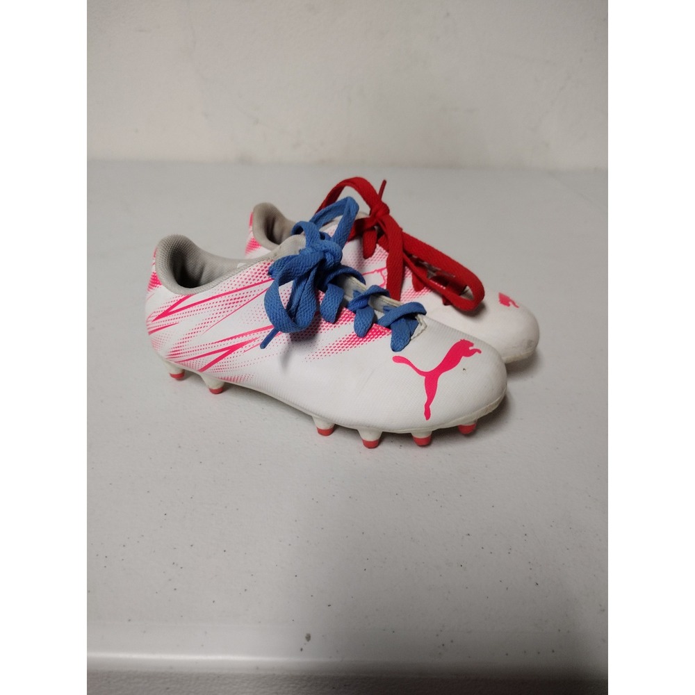 Puma Future Play‎ FG/AG Kids Soccer Cleats White Pink Size 11C